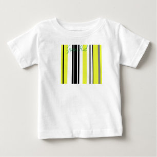 Minimalism Yellow Black Stripes Baby T-Shirt