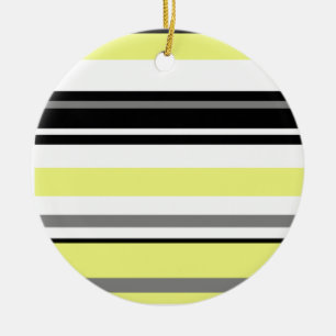 Minimalism Yellow Black Stripes Ceramic Tree Decoration