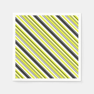 Minimalism Yellow Black Stripes Napkin