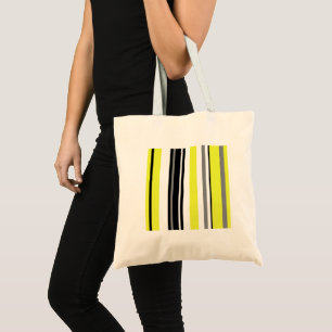 Minimalism Yellow Black Stripes Tote Bag