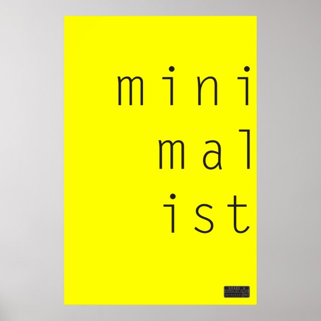 MiniMalIst 003 - Custom Background Colour Poster (Front)