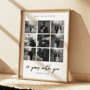 Minimalist 10-Year Anniversary Couple Photos Poster
