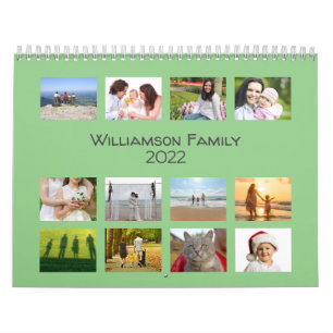 Minimalist 12 Month 13 Photo Custom Calendar