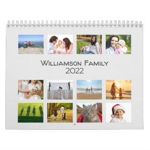 Minimalist 12 Month 13 Photo Custom Calendar