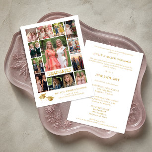 Minimalist 16 Photos Time Life Graduate Invitation