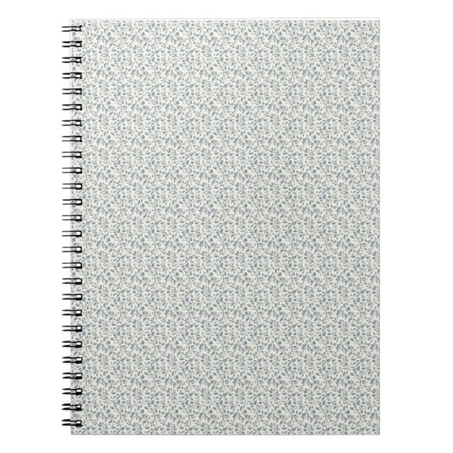 Minimalist 1940s Eucalyptus Slate Blue Sprig Notebook (Front)