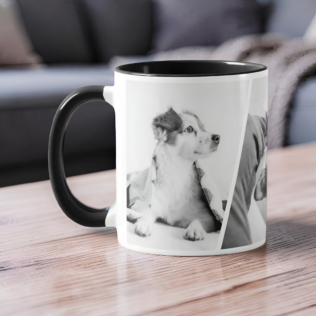 Minimalist 1 or 3 Pet Pic Black & White Keepsake Mug (Creator Uploaded)
