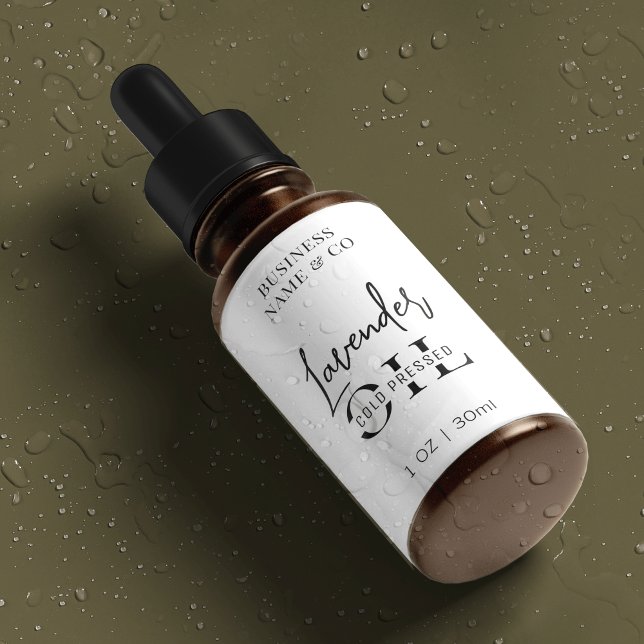 Minimalist 1 OZ Skincare Bottle Waterproof Label (Modern skincare product sticker in black and white. Waterproof and durable, great for cosmetics)