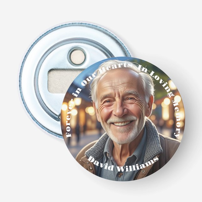 Minimalist 1 Special Photo Celebration of Life Bottle Opener (Front)