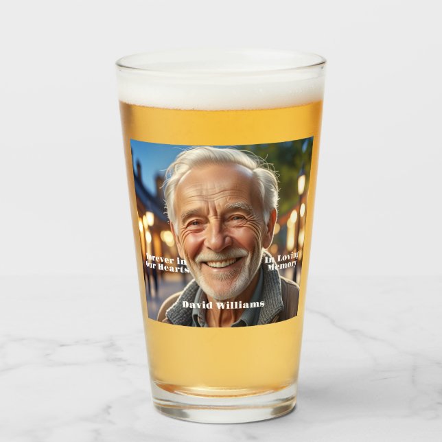 Minimalist 1 Special Photo Celebration of Life Glass (Front Filled)