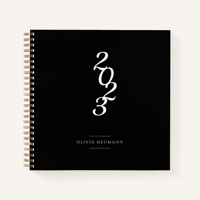 Minimalist 2022 Black and White   Notebook (Front)