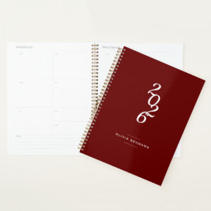 Minimalist 2022 Dark Red Weekly   Monthly  Planner
