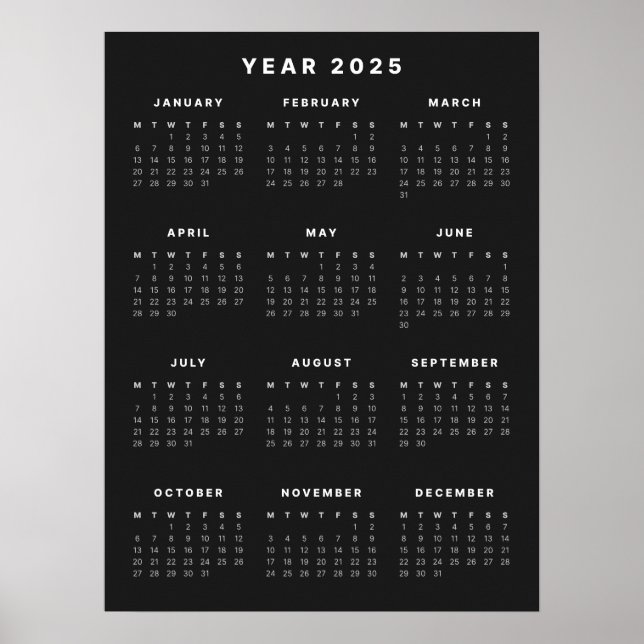 Minimalist 2025 Calendar Poster (Front)
