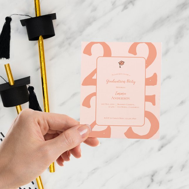 Minimalist 2025 Graduation Simple Party Invitation Magnet (Minimalist Class of 2025 Elegant Graduation Party Invitation Magnet)