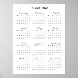 Minimalist 2026 Calendar Poster