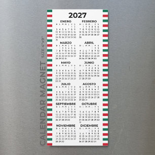 Minimalist 2027 Spanish Mexican Magnetic Calendar