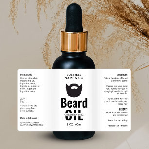 Minimalist 2 OZ Beard Oil Bottle Wrapper Label