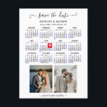 Minimalist 2 Photo 2024 Calendar Save the Date Announcement Postcard<br><div class="desc">Minimalist 2024 Calendar ‘Save the Date’ Announcement Postcard featuring 2024 Yearly Calendar with 2 beautiful Photos. Let your family, friends and colleagues know that you have set a date for your wedding celebration with this elegant card. To move the Gold Heart shaped marker > click blue ‘Personalise’ > scroll down...</div>
