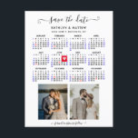 Minimalist 2 Photo 2024 Calendar Save the Date Announcement Postcard<br><div class="desc">Minimalist 2024 Calendar ‘Save the Date’ Announcement Postcard featuring 2024 Yearly Calendar with 2 beautiful Photos. Let your family, friends and colleagues know that you have set a date for your wedding celebration with this elegant card. To move the Gold Heart shaped marker > click blue ‘Personalise’ > scroll down...</div>