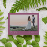 Minimalist 2 Photo Calligraphy Wedding Thank You Card<br><div class="desc">A modern thank you card with elegant script

The photographs are for illustrative purposes and can be changed to your own.</div>