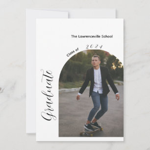 Minimalist 2 photo graduation party invitation