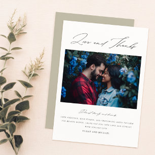 Minimalist 2 Photo Wedding Thank You Card