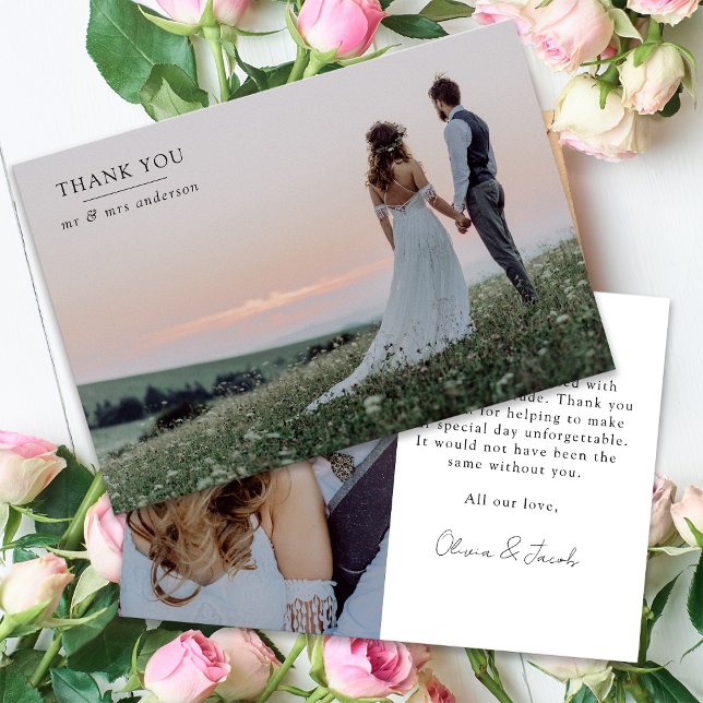 Minimalist 2 Photo Wedding Thank You Card (Creator Uploaded)