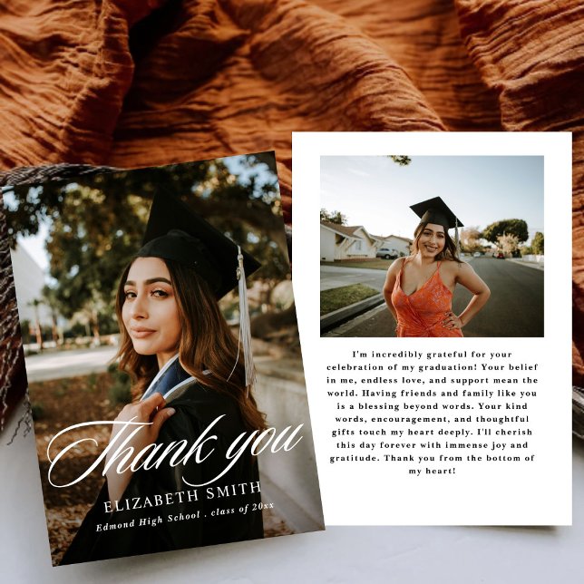 Minimalist 2 Photos Graduation Announcements (Creator Uploaded)