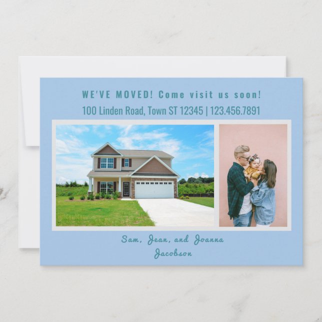 Minimalist 2 Photos We Moved Moving Announcement (Front)