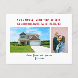 Minimalist 2 Photos We Moved Moving Announcement Postcard