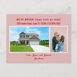 Minimalist 2 Photos We've Moved Announcement Postcard
