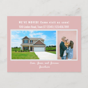 Minimalist 2 Photos We've Moved Announcement Postcard