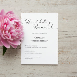 Minimalist 30th Birthday Brunch Invitation
