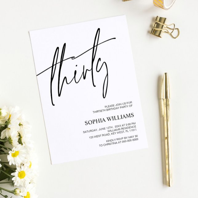 Minimalist 30th Birthday Invitation (Creator Uploaded)