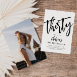 Minimalist 30th Birthday Invitations | 30th<br><div class="desc">Minimalist 30th Photo Birthday Invitation.
Ready to be personalised by you!</div>