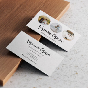 Minimalist 3 Circle Photo Trendy Photographer Business Card