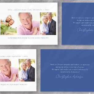 Minimalist 3 Photo Funeral Sympathy  Thank You Card