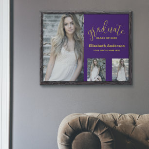 Minimalist 3 Photo Graduation Poster