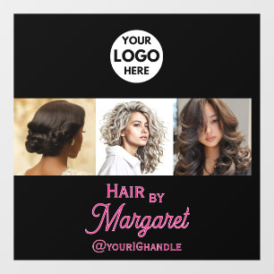 Minimalist 3 Photo Pink Black Photo Hair Salon