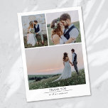 Minimalist 3 Photo Wedding Thank You Card<br><div class="desc">A modern thank you card</div>