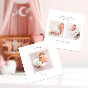 Minimalist 3 Photos Baby  Announcement