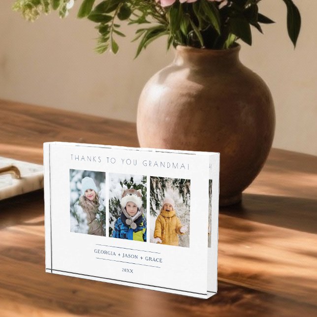 Minimalist 3 Photos Collage Keepsake for Family (Family Collage 3-Photo.)