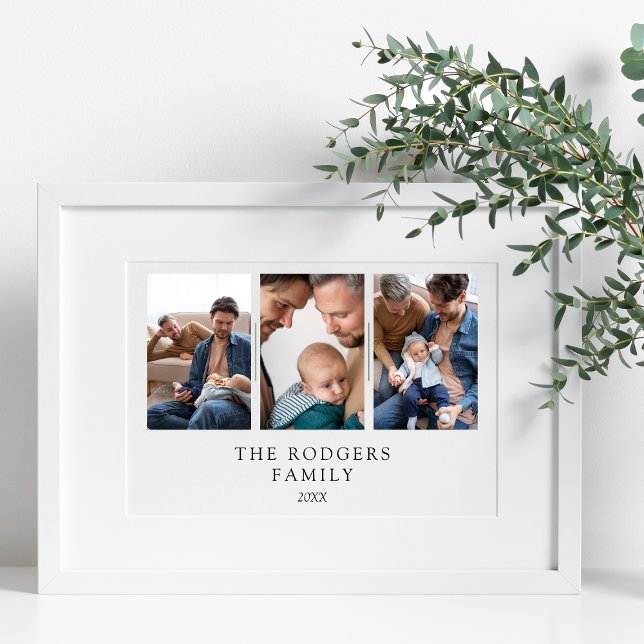 Minimalist 3 Photos Family Session Collage Poster (Creator Uploaded)
