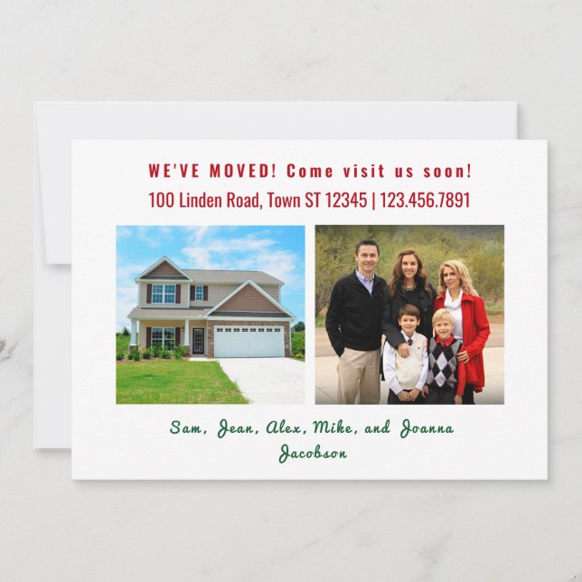 Minimalist 3 Photos We Moved Moving Announcement (Front)
