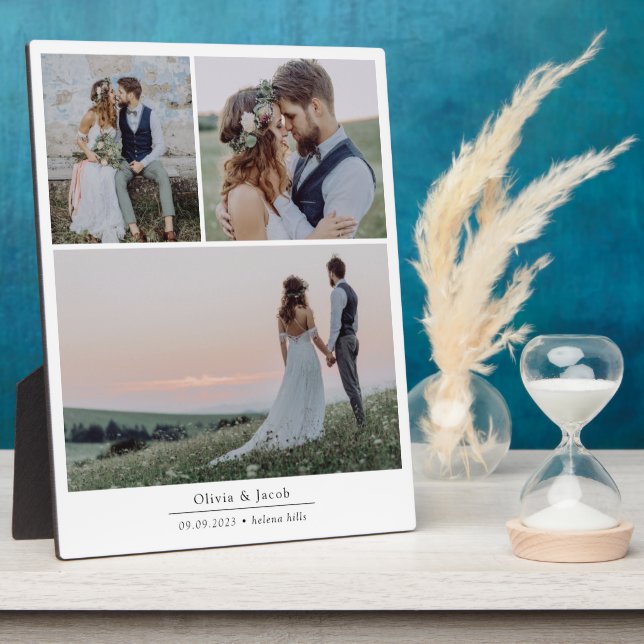 Minimalist 3 Pictures Wedding Photo Frame (Side)
