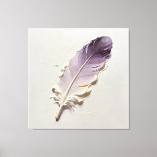 Minimalist 3D Oil Lavender Purple Paint Stroke Fea Canvas Print