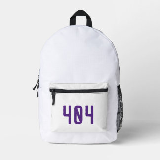 Minimalist 404 Error Light Mode Programmer Backpac Printed Backpack