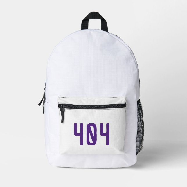 Minimalist 404 Error Light Mode Programmer Backpac Printed Backpack (Front)