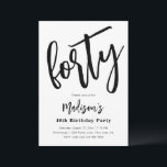 Minimalist 40th Birthday Invitations | 40th<br><div class="desc">Minimalist 40th Birthday Invitation.
Ready to be personalised by you!</div>