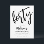 Minimalist 40th Birthday Invitations | 40th<br><div class="desc">Minimalist 40th Birthday Invitation.
Ready to be personalised by you!</div>